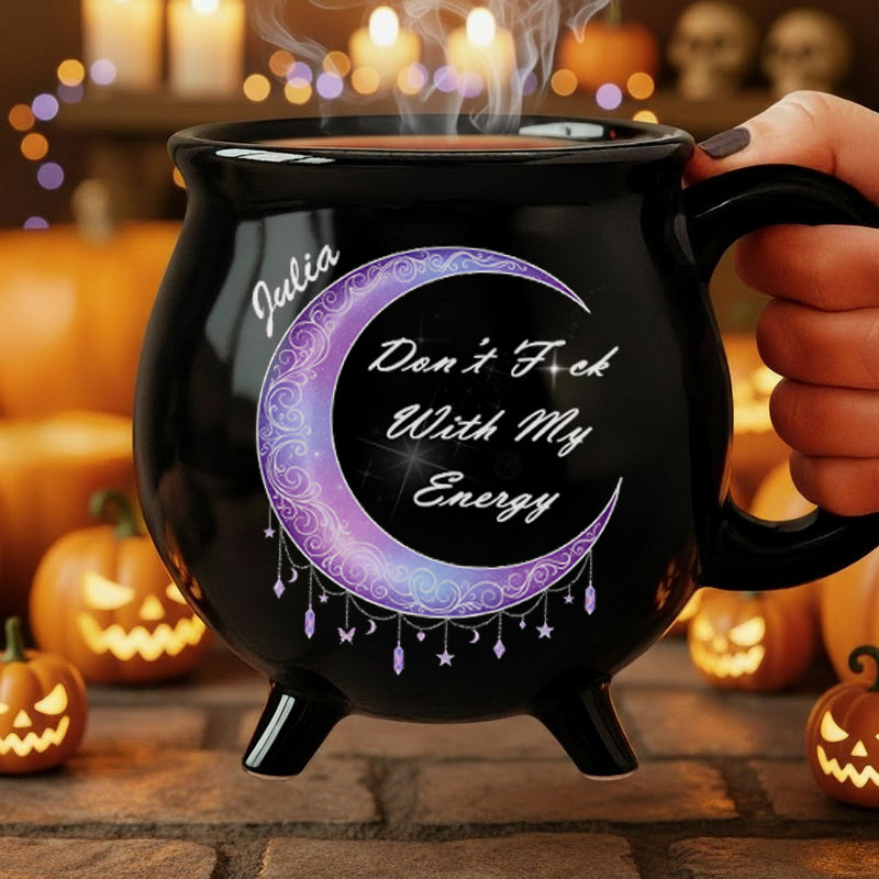 Personalized Crescent Moon Mug 11.5oz – Witchy Halloween Coffee Cup