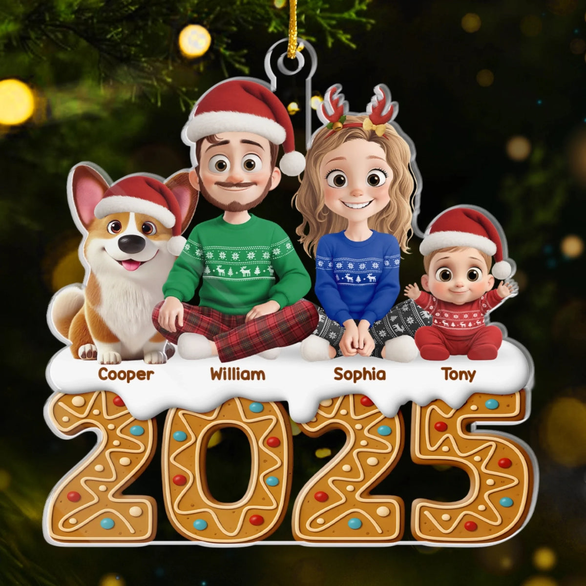 Personalized Acrylic Ornament – Christmas Gifts for Family and Pet Lovers
