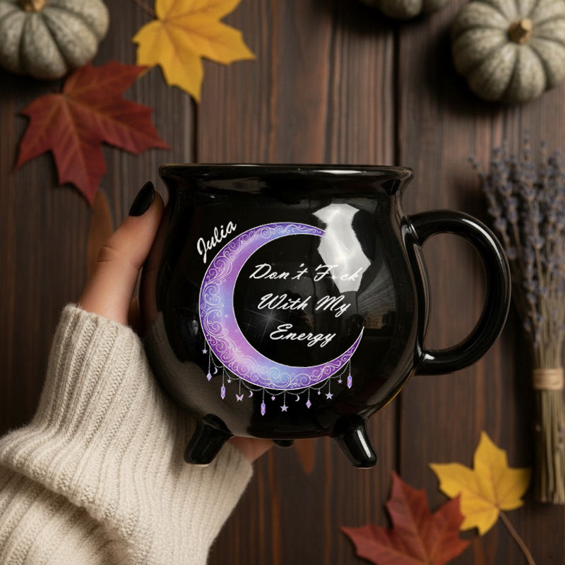 Personalized Crescent Moon Mug 11.5oz – Witchy Halloween Coffee Cup