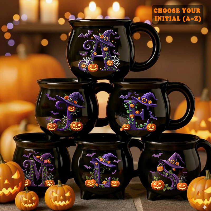Personalized Halloween Cauldron Mug 11.5oz – Custom Witchy Coffee Cup