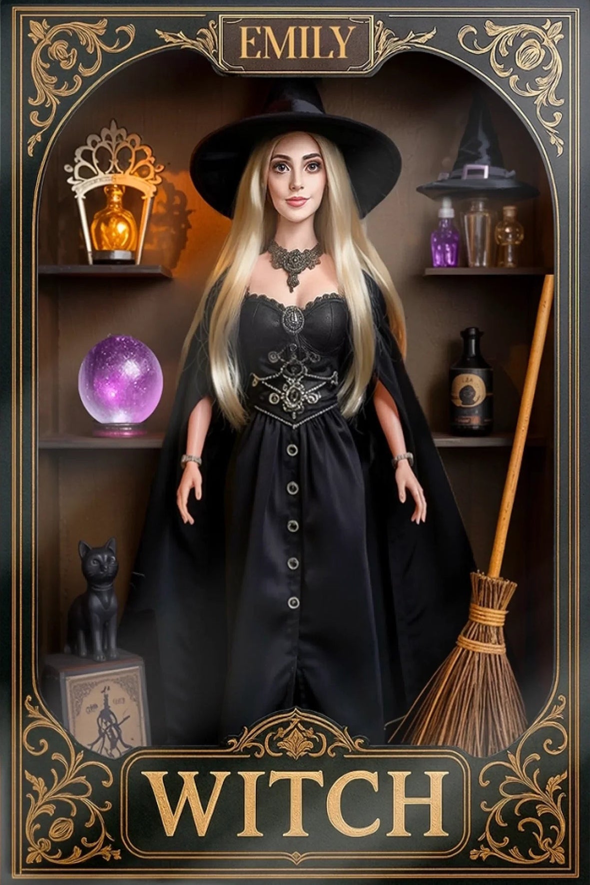 Custom Rectangle Shaped Acrylic Plaque - Personalized Halloween Witchy Gifts For Women - A Beauty Born Of Night