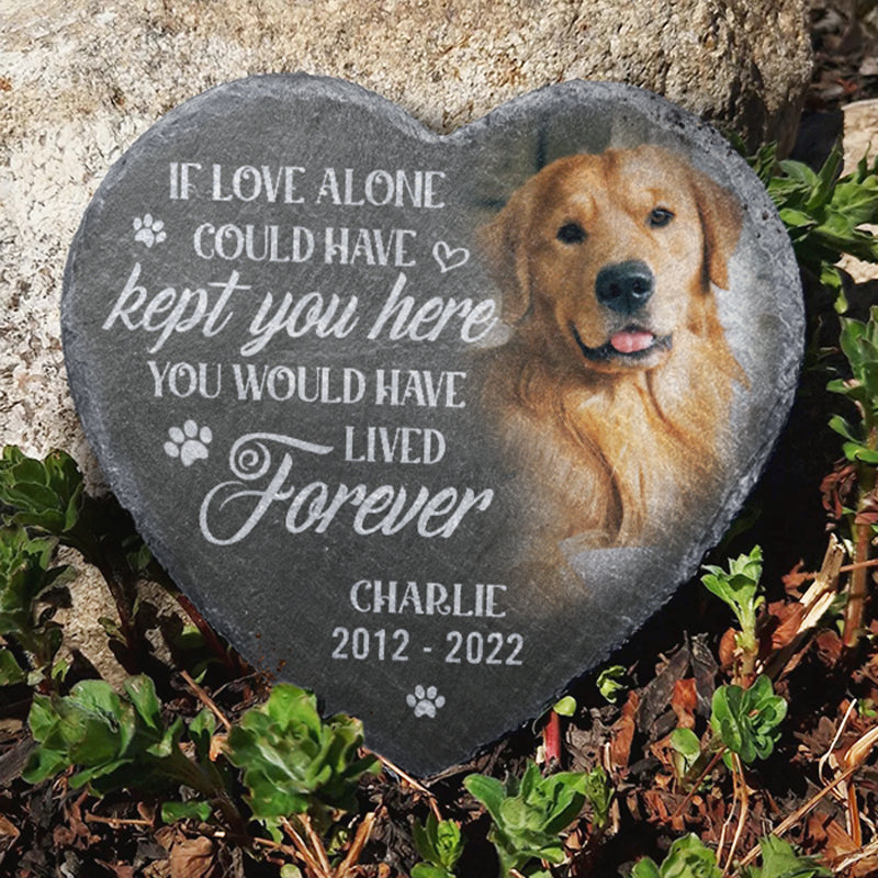 Custom Photo Pet Memorial Stone - Heart Shaped Keepsake