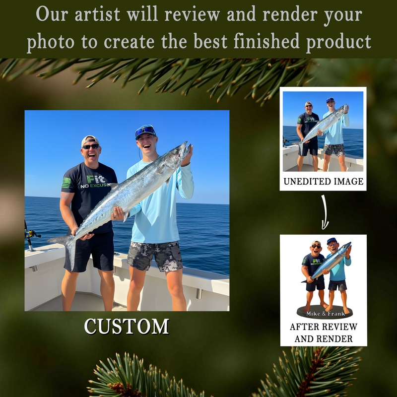 Custom Fishing Ornament – Personalized Acrylic Christmas Birthday Gift for Fishermen – Big Catch of the Year