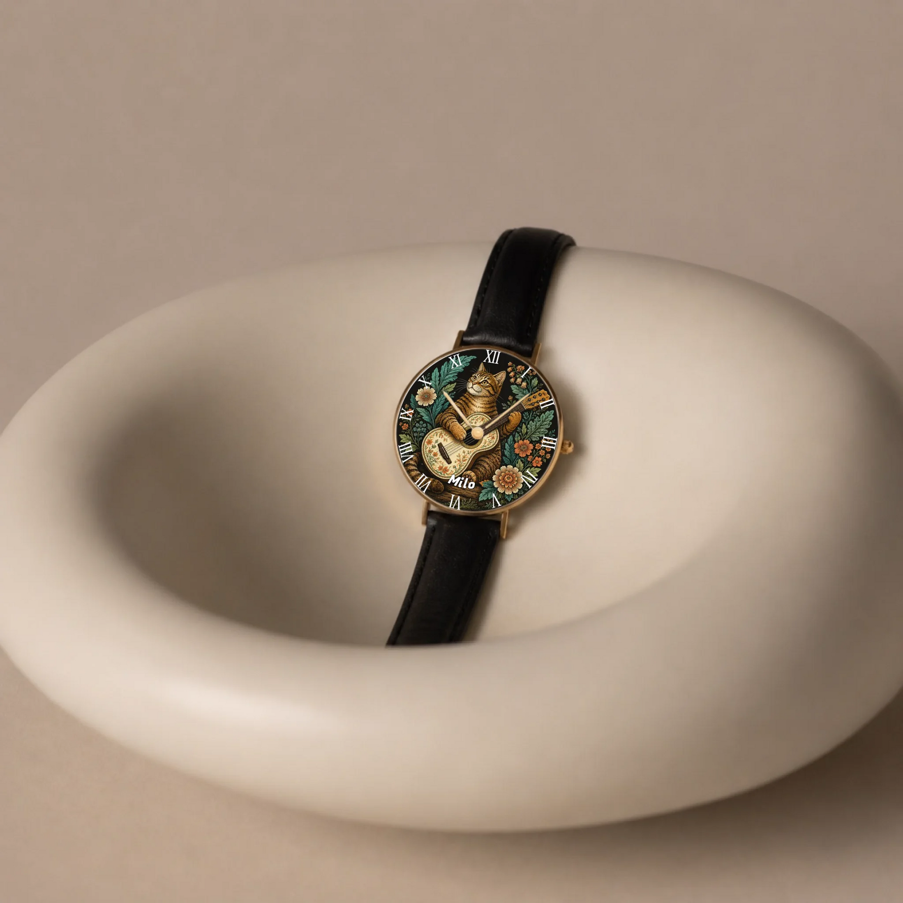 custom-black-gold-leather-watch-sculptural-bowl