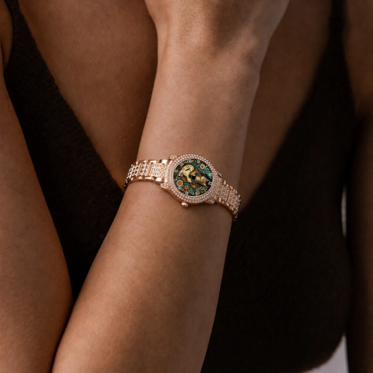custom-rose-gold-black-dial-watch-wrist-lifestyle