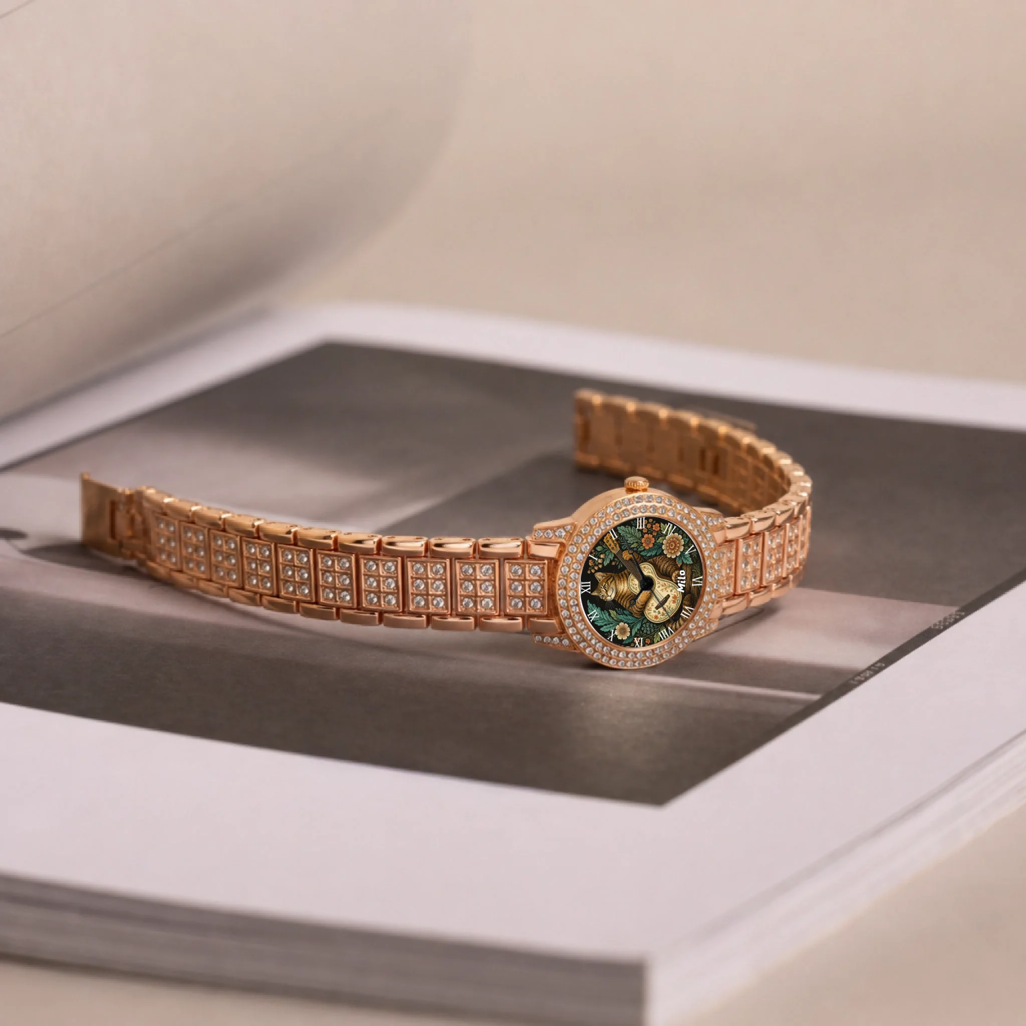 custom-rose-gold-crystal-watch-magazine-display