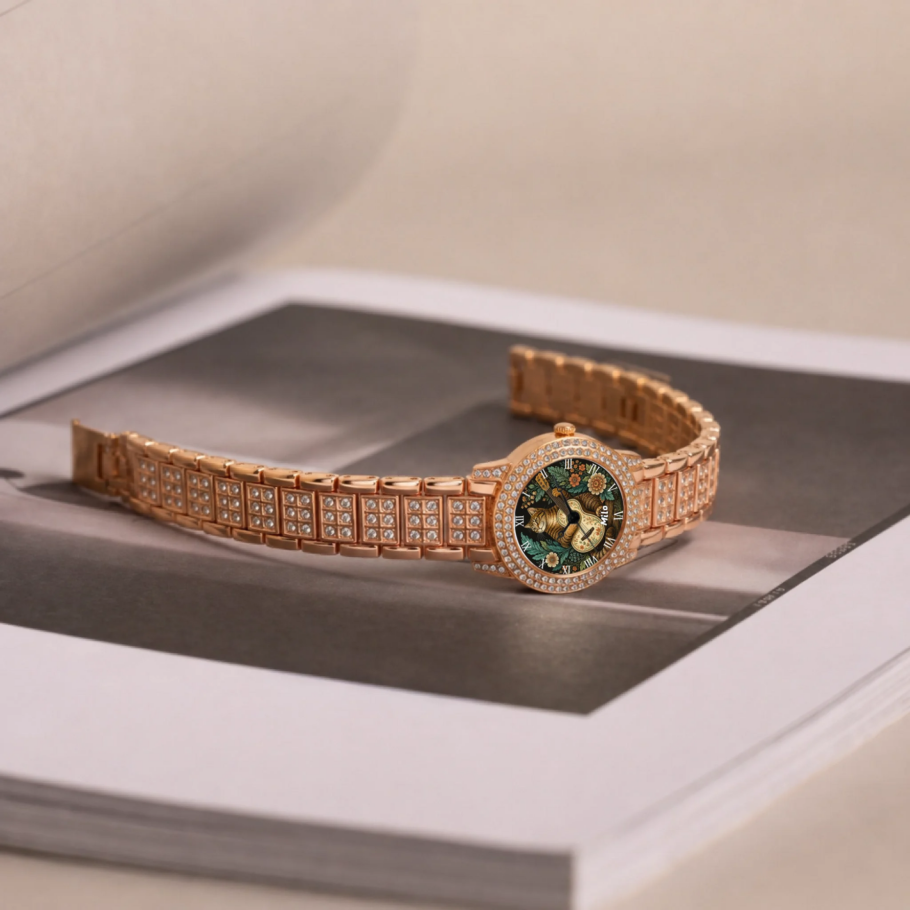 custom-rose-gold-crystal-watch-magazine-display