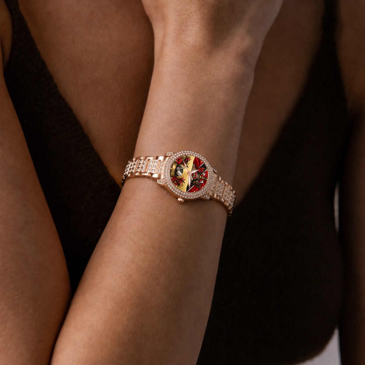 custom-rose-gold-black-dial-watch-wrist-lifestyle
