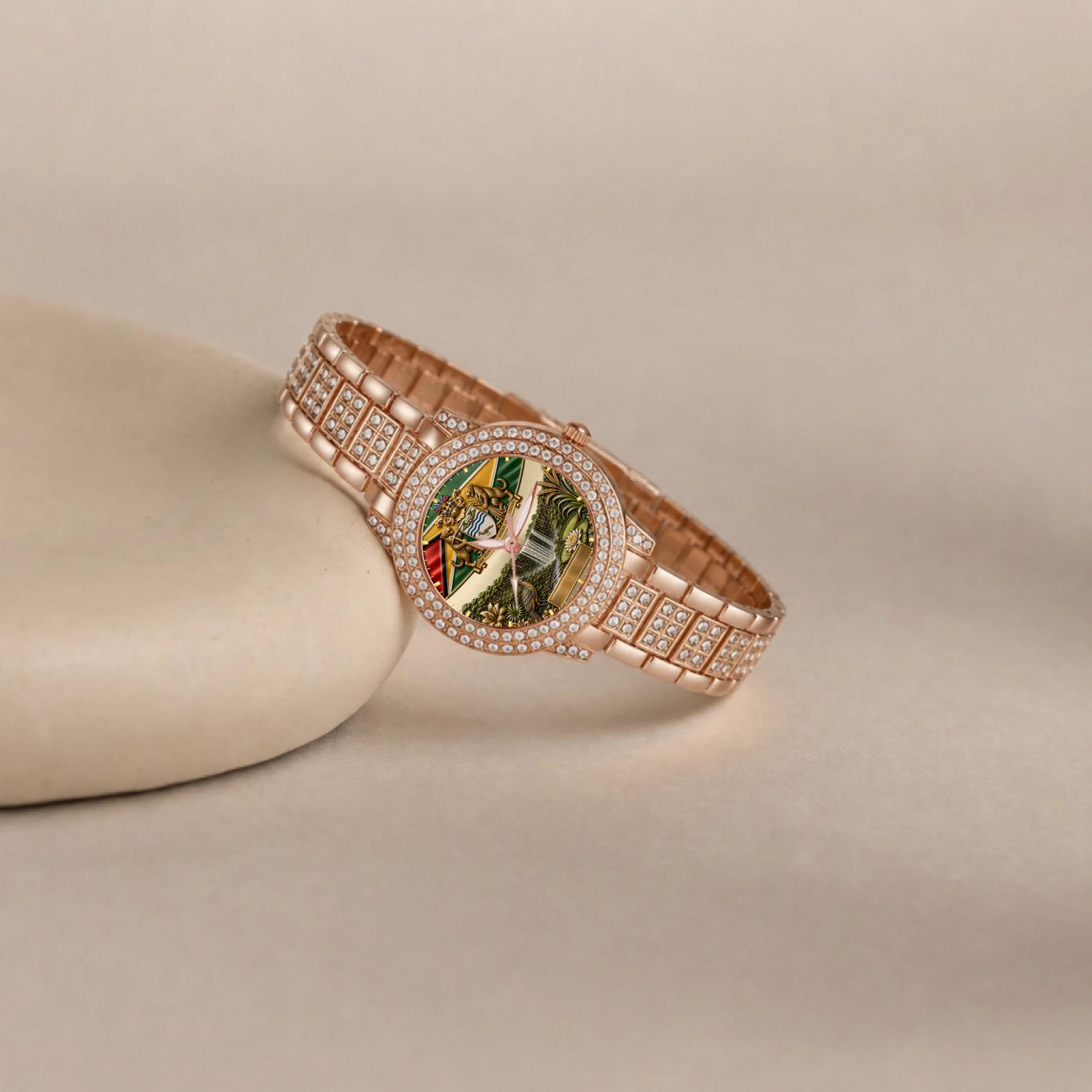 custom-rose-gold-black-dial-watch-beige-still-life