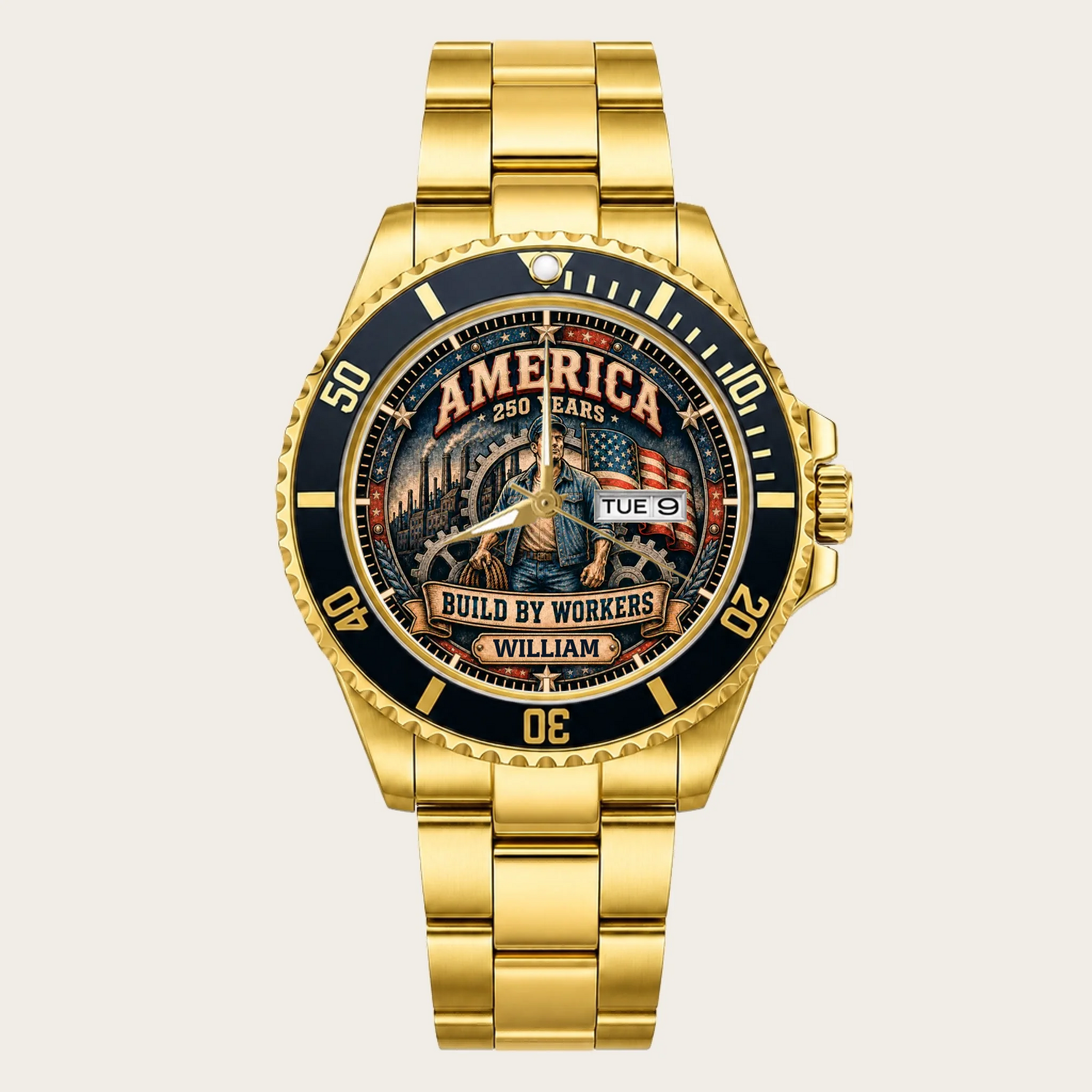 21_new2605custom-gold-black-alloy-watch