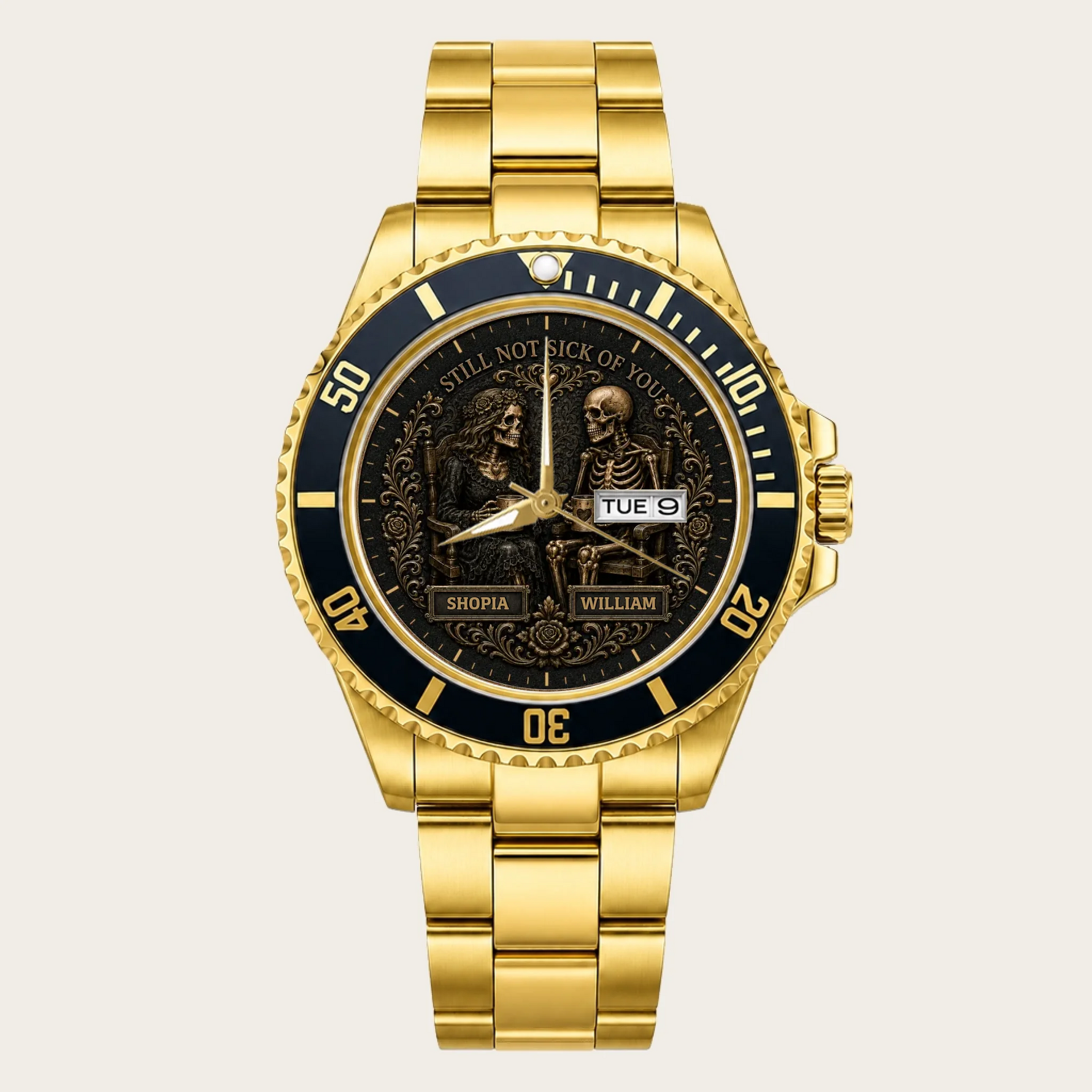 21_new2605custom-gold-black-alloy-watch