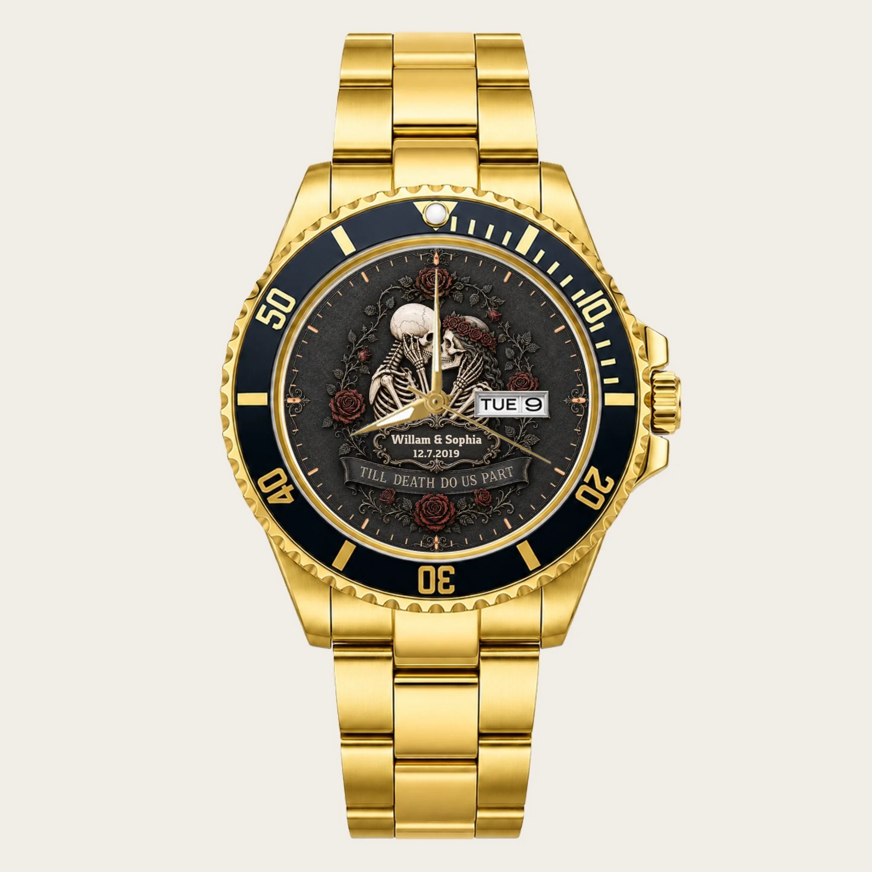 21_new2605custom-gold-black-alloy-watch
