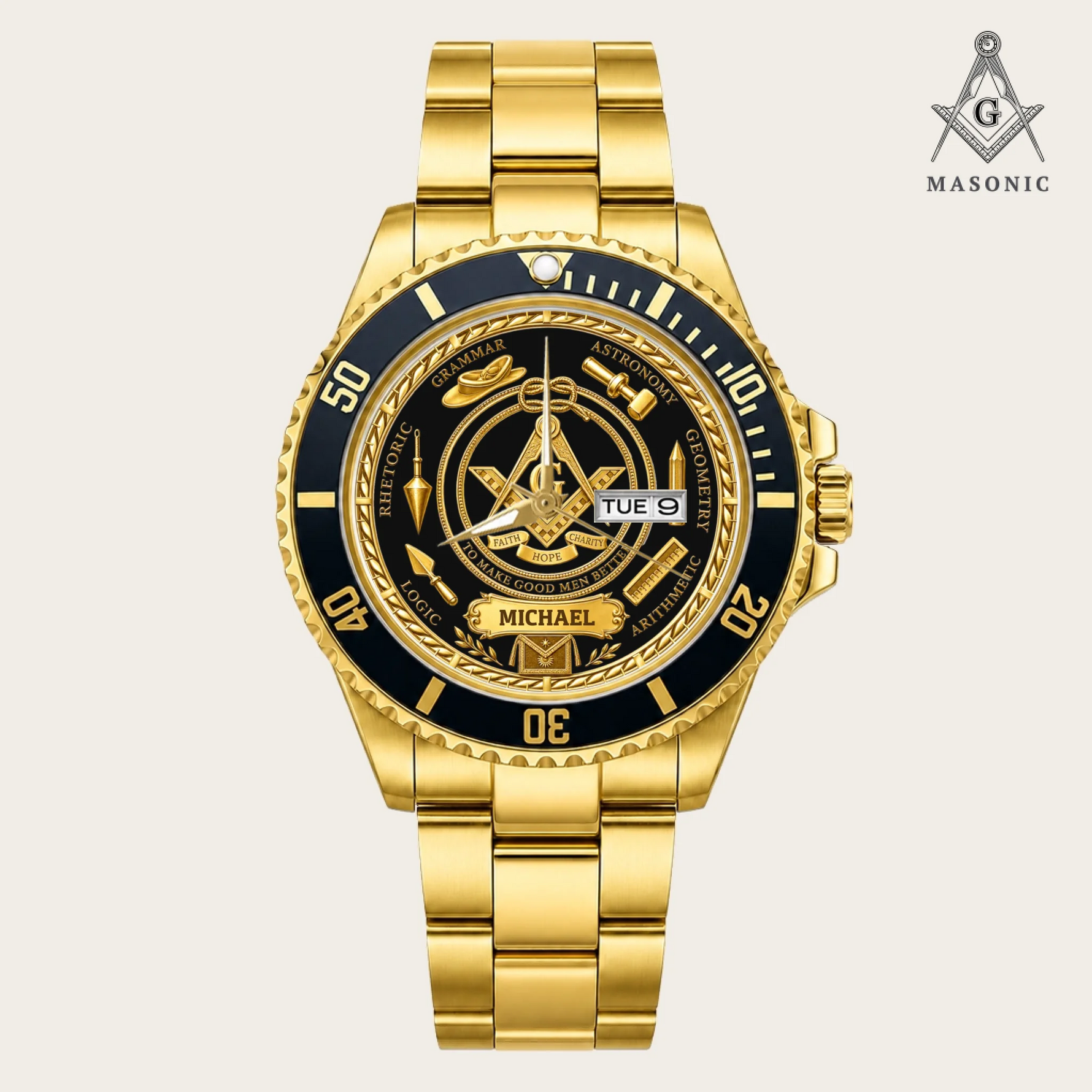 21_new2605custom-gold-black-alloy-watch