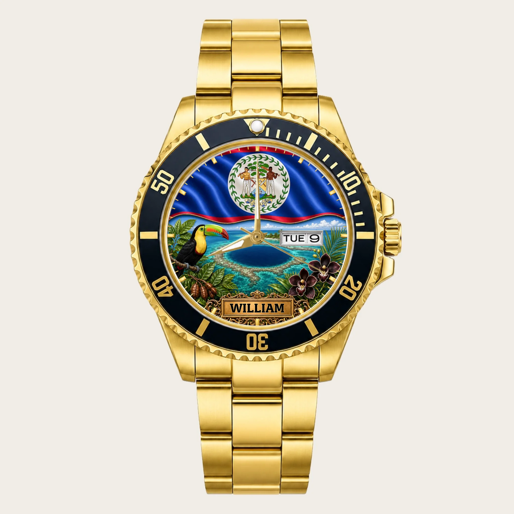 21_new2605custom-gold-black-alloy-watch