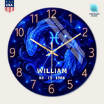 1-custom-round-glass-wall-clock-gold-hands-front-view