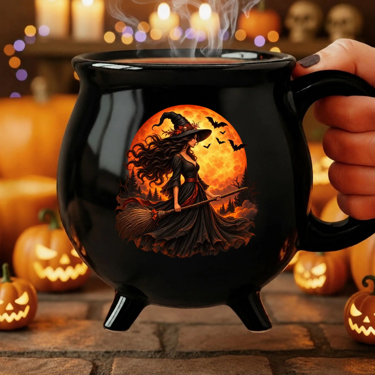 blank-black-cauldron-mug-halloween-pumpkin-scene