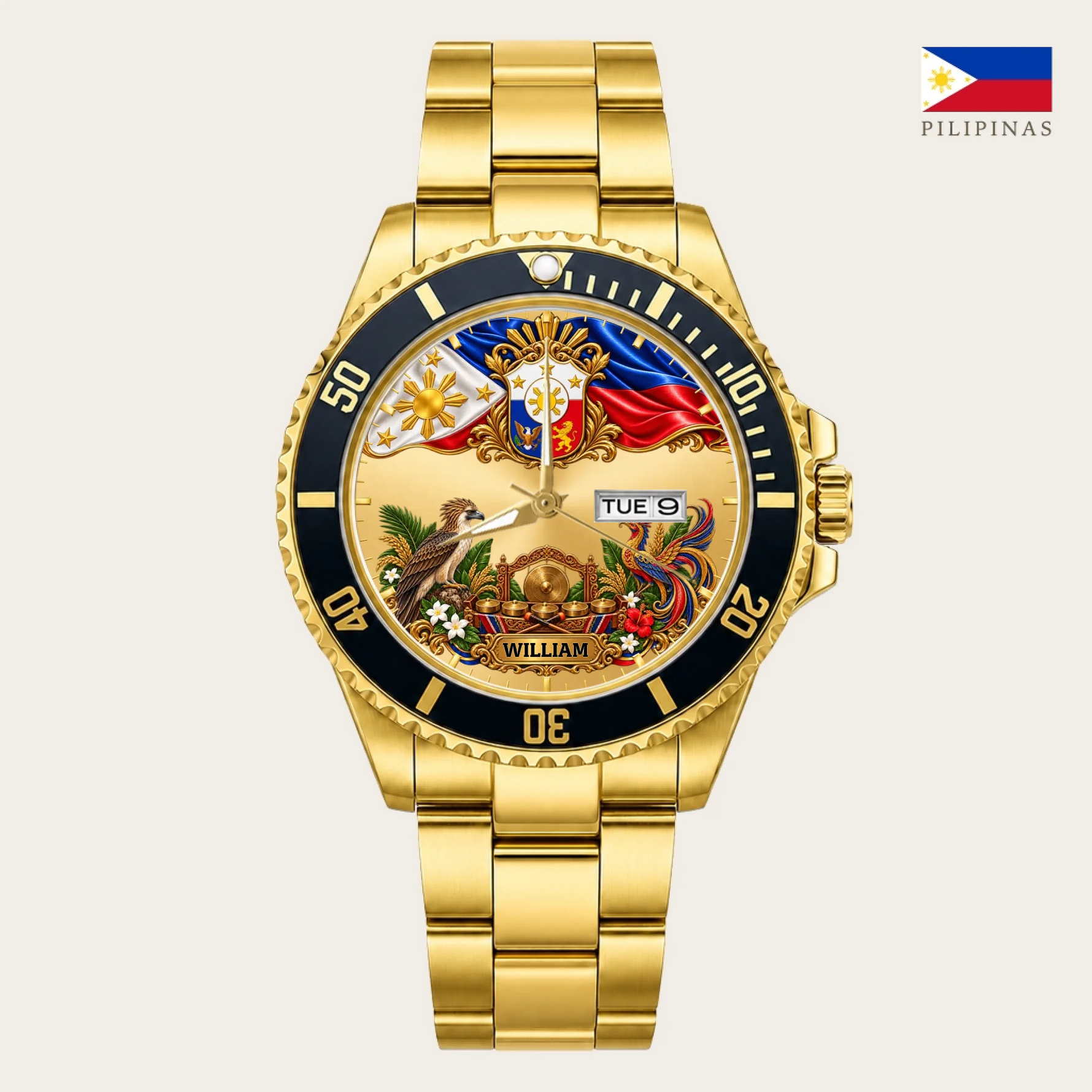 21_new2605custom-gold-black-alloy-watch