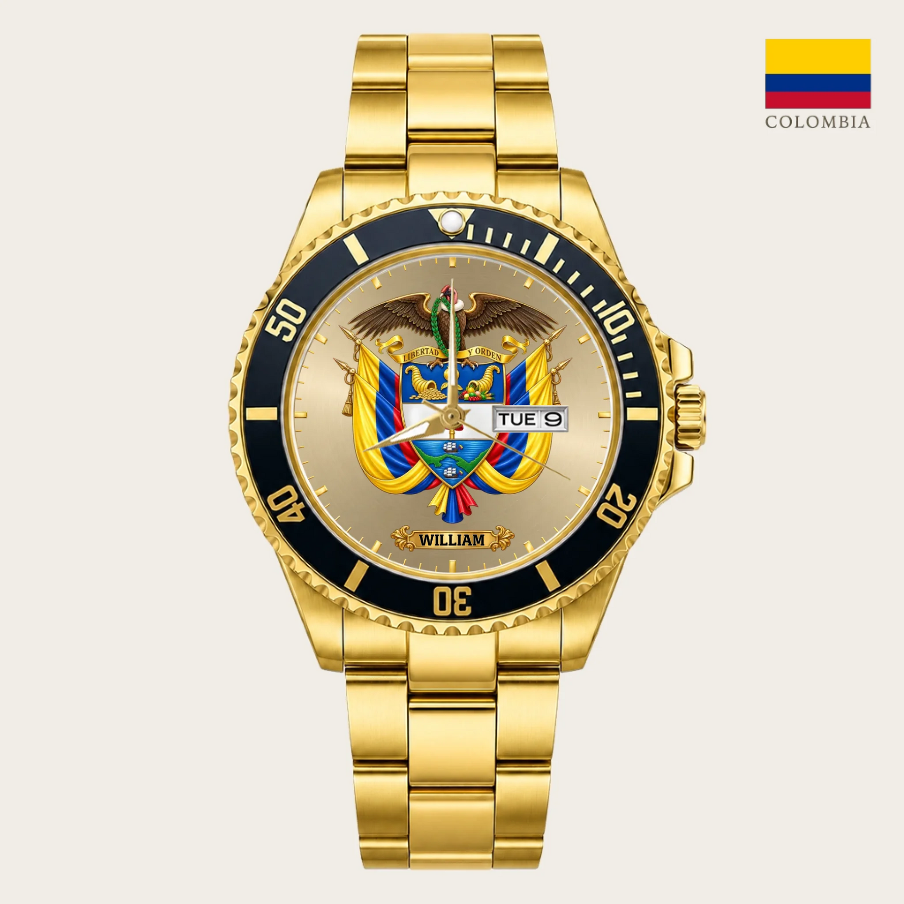 21_new2605custom-gold-black-alloy-watch