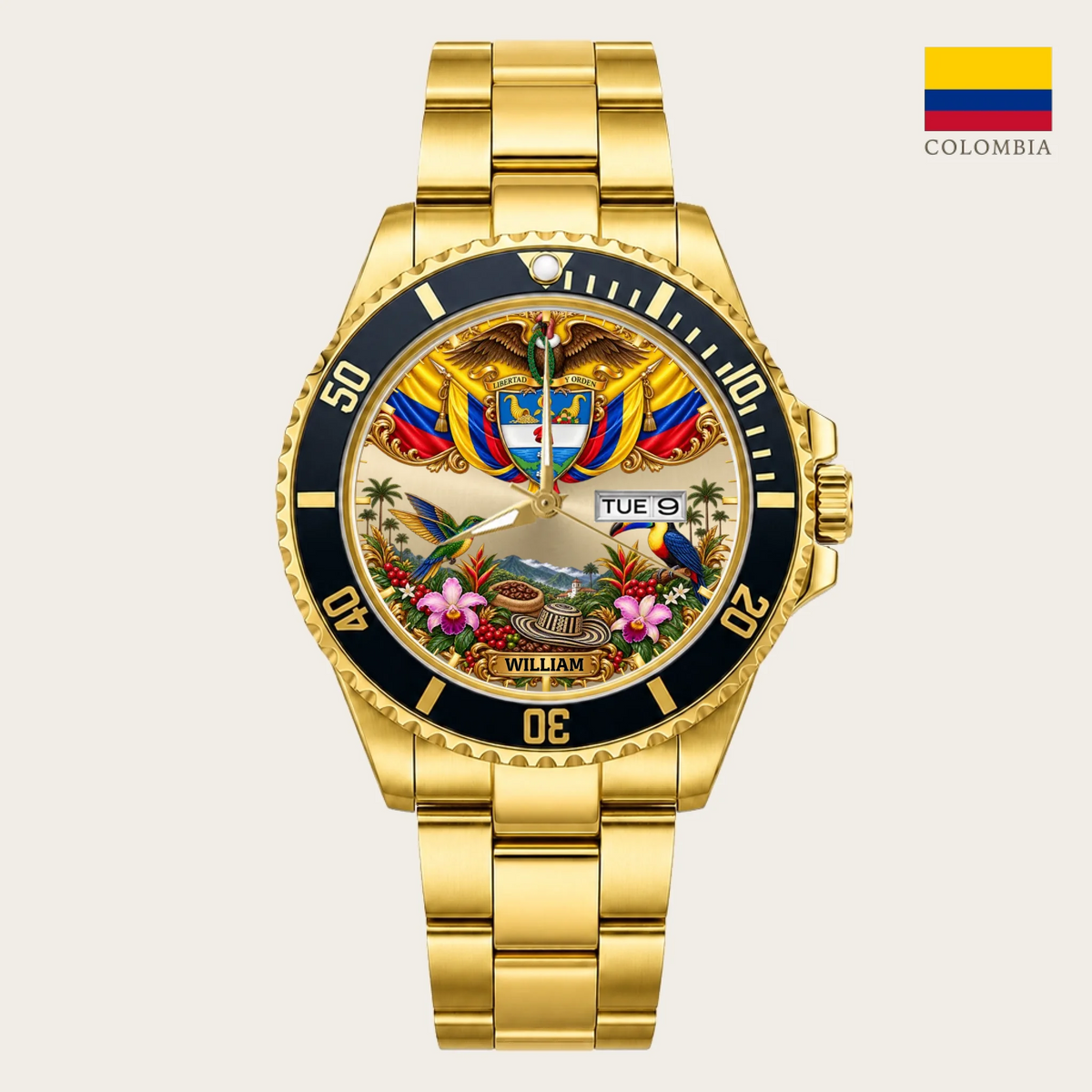 21_new2605custom-gold-black-alloy-watch
