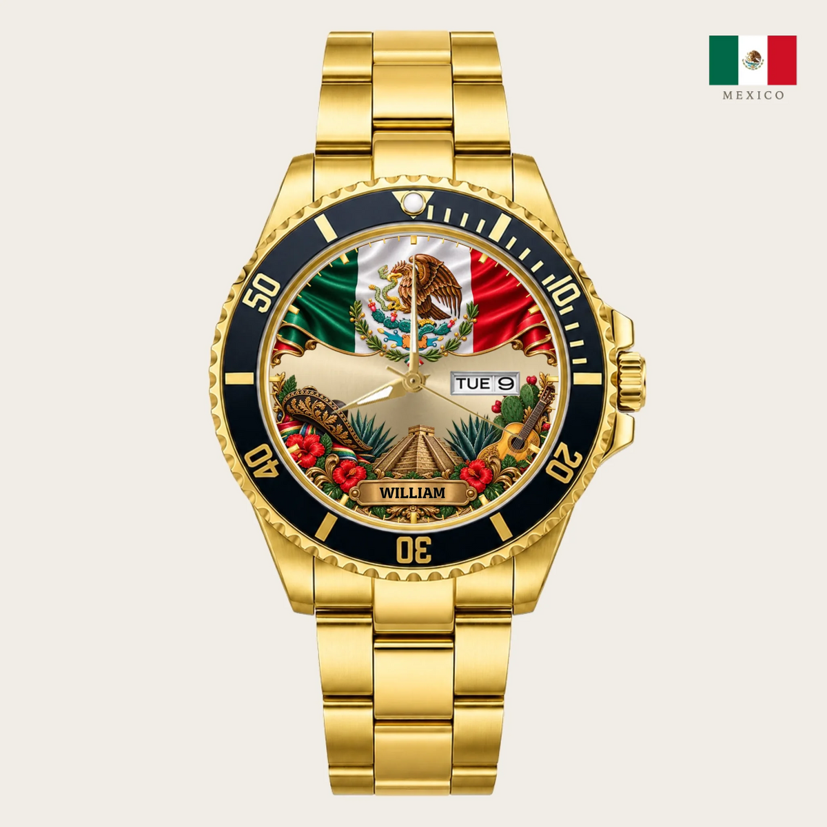 21_new2605custom-gold-black-alloy-watch