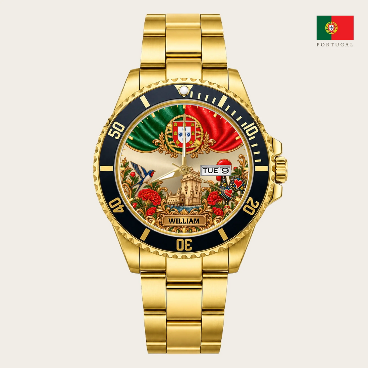 21_new2605custom-gold-black-alloy-watch