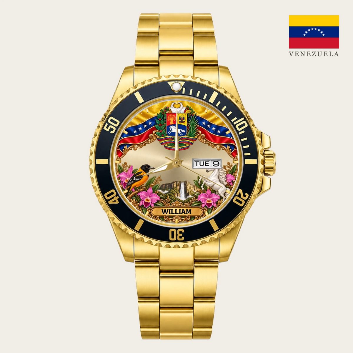 21_new2605custom-gold-black-alloy-watch