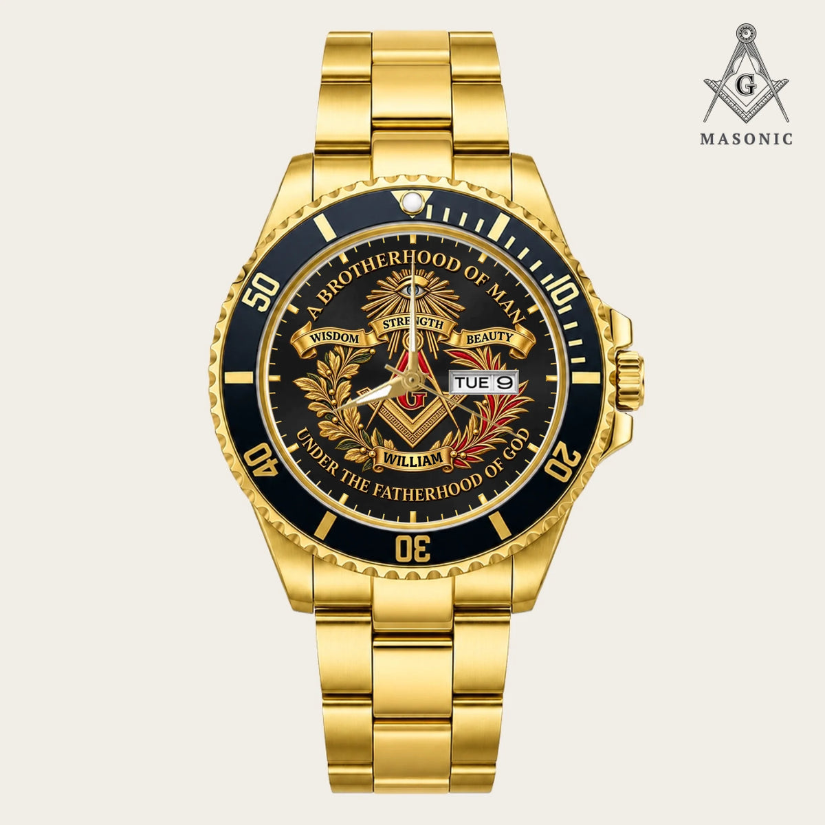 21_new2605custom-gold-black-alloy-watch
