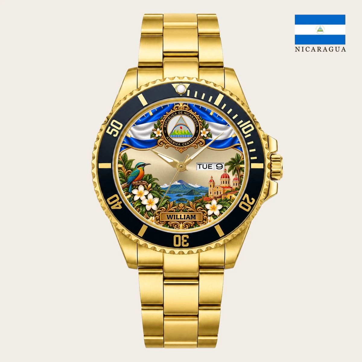 21_new2605custom-gold-black-alloy-watch